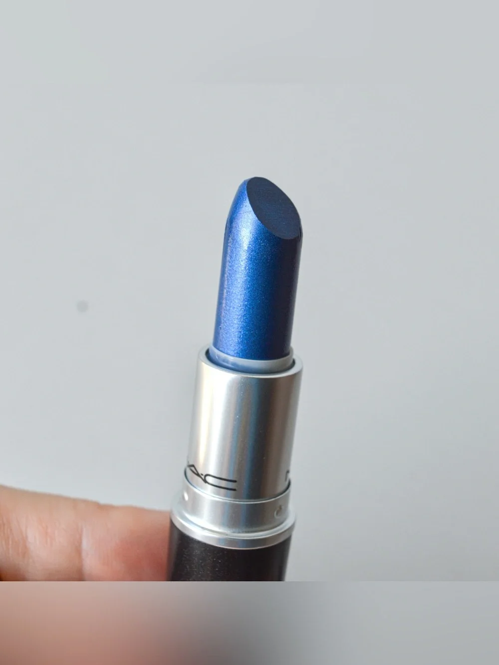 MAC Cosmetics Lipstick *DESIGNER BLUE* Discontinued Rare Frost Navy Blue